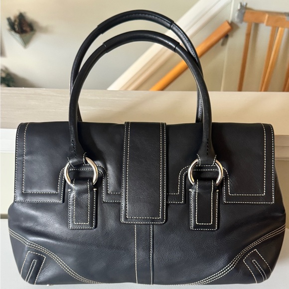 Black Leather Coach Handbag - Picture 2 of 7